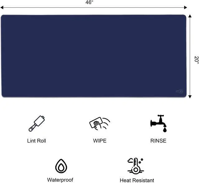 Alt view image 2 of 5 - ICONIC - PRO PC GEAR 3XL Extended Gaming Mouse Pad/Mat 46"x20"(Navy Blue) - Large & Wide Desk Cloth Mousepad - Stitched/Water Proof/Non Slip Base