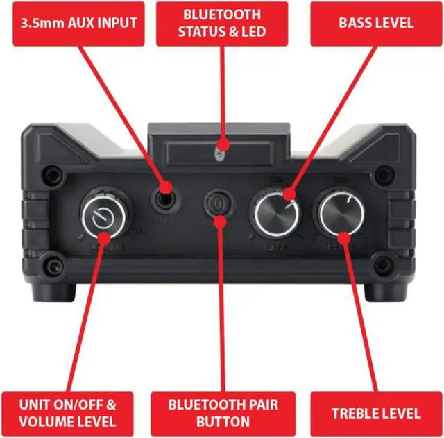 Alt view image 3 of 5 - Dual Electronics DBTMA100 Black Micro 2 Channel Class-D Amplifier | 3.5 mm AUX Input | Stereo RCA Outputs | 100 Watts Peak Power | Up to 100ft of Wireless Bluetooth Range