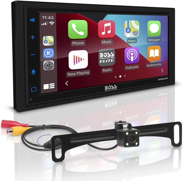 Main image of BOSS Audio Systems Elite BV850ACP Car Multimedia Player with Apple CarPlay-Android Auto - Double Din, 6.75 Inch LCD Capacitive Touchscreen, Bluetooth, USB, AM/FM, No CD/DVD, Rear Camera Included