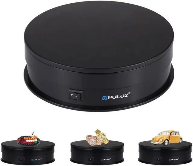 Main image of PULUZ 360 Degree Photography Turntable Rotating Display Stand, 5.7in(15cm) Diameter 360 Degree Turntable Display Stand for Photography Video Shooting Props Jewelry, Max Load 33Lb (Black)