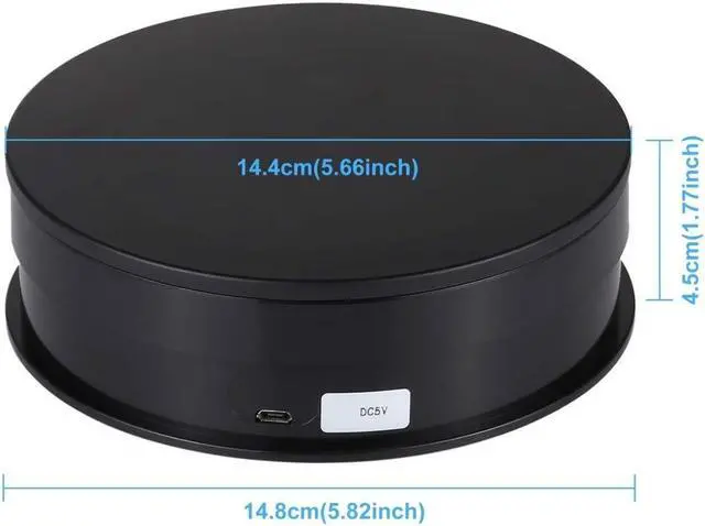Alt view image 2 of 5 - PULUZ 360 Degree Photography Turntable Rotating Display Stand, 5.7in(15cm) Diameter 360 Degree Turntable Display Stand for Photography Video Shooting Props Jewelry, Max Load 33Lb (Black)
