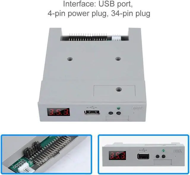 Alt view image 5 of 5 - Zerone External USB 3.5" 1.44MB Flash Drive Floppy Disk Drive USB Emulator 5V Plug&Play Simulator Industrial Control Equipment