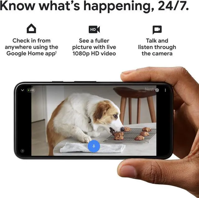 Alt view image 3 of 5 - Google Nest Security Cam (Wired) - 2nd Generation - Fog, 1080p, Motion Only