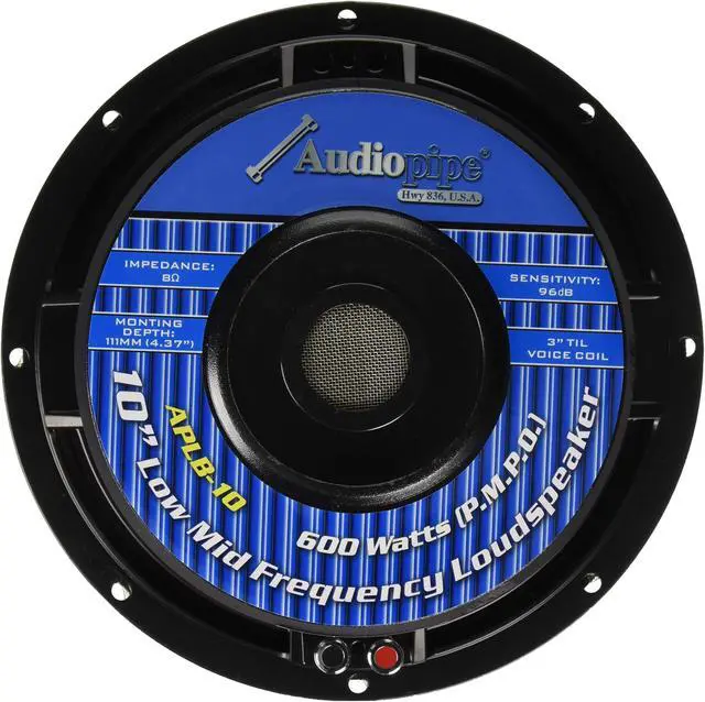 Alt view image 2 of 2 - Audiopipe APLB-10 10" 600W Speaker Low/Mid Frequency Loudspeaker Speaker APLB10, Black