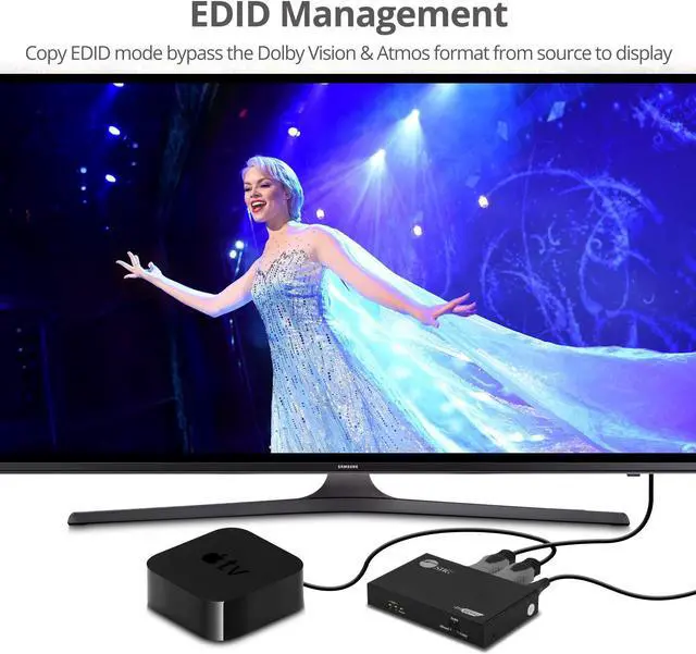 Alt view image 4 of 5 - SIIG 4K 60Hz HDMI Splitter, 1 in 2 Out, Downscaling, HDR, HDCP 2.2, EDID Management (CE-H26B11-S1)