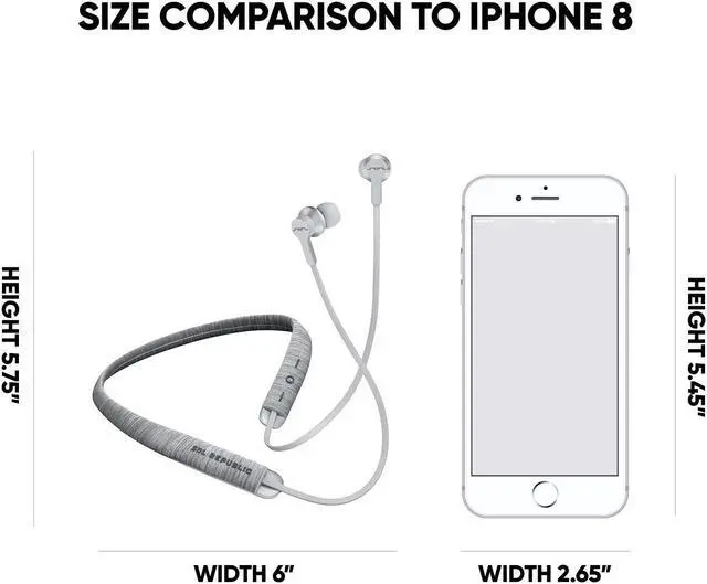 Alt view image 3 of 5 - Sol Republic Shadow Fusion Bluetooth Earbuds, Grey 10-Hour Playtime Comfortable Knit Tech Fiber Collar Magnetic Connection Earbuds Flexible Compact Storage Convenient Carrying Case, Gray