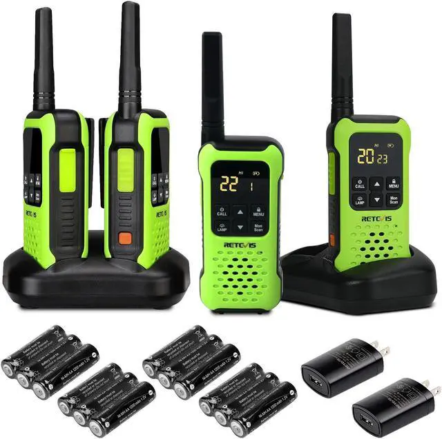 Main image of Retevis RT49P Waterproof Two Way Radio, IP67 Walkie Talkies Floatable, Rechargeable 2 Way Radio for Adults, VOX, NOAA, Flashlight, SOS, for Kayaking, Fishing 4 Pcs Green
