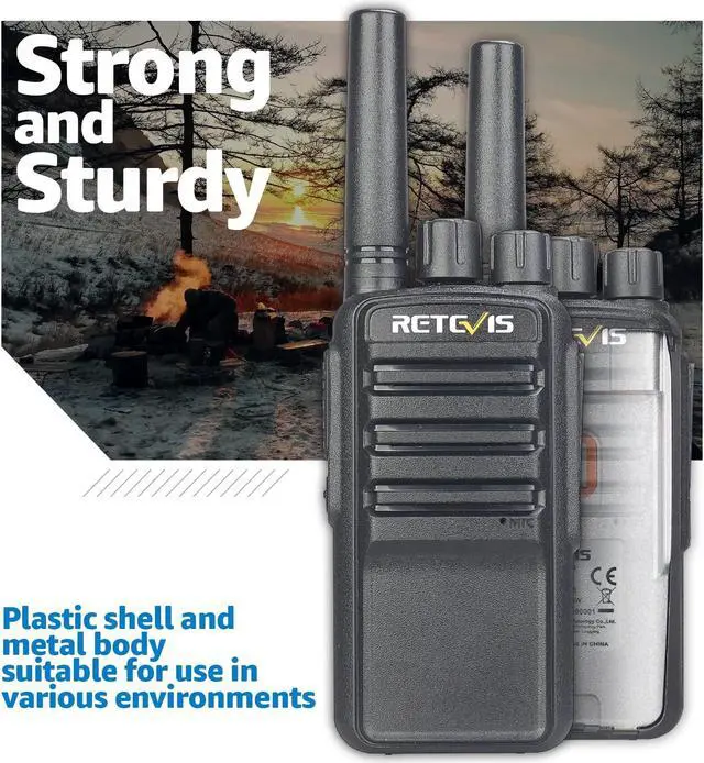 Alt view image 3 of 5 - Retevis NR10 Portable 2 Way Radios,Noise Cancelling Two Way Radio USB-C Charging,VOX,License Free Walkie Talkies for Road Trip Camping Hiking(2 Pack)