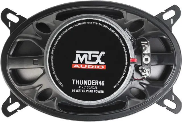 Alt view image 3 of 5 - MTX Audio THUNDER46 Thunder Series 4x6, 2-Way, 40W RMS 4-Ohm Coaxial Speaker Pair