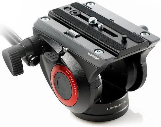 Alt view image 2 of 5 - Manfrotto MVH500AH, Lightweight Fluid Video Head with Flat Base, Sliding Plate for Rapid Camera Connection, Supports Multiple Tripods
