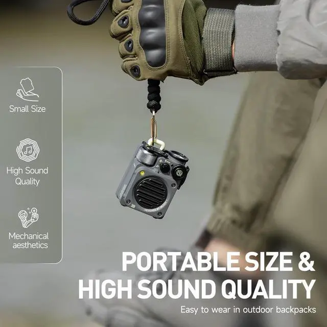Alt view image 5 of 5 - Muzen Wild Mini Rugged Outdoor Speaker,OTR Magnetic Sticker Speaker Portable Bluetooth Speaker,Apply for Metal Surface