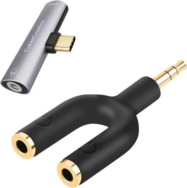 Main image of CableCreation Headphone Splitter Adapter Bundle with USB C to 3.5mm Headphone and Charger Adapter