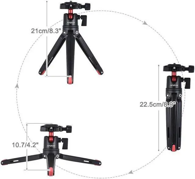 Alt view image 4 of 5 - Mini Tabletop Tripod Stand with Ball Head Compatible with Canon Nikon Sony DSLR Mirrorless Camcorder Compatible with iPhone X 8 7 Plus 7s 6s Samsung Huawei Honor 9 Smartphone