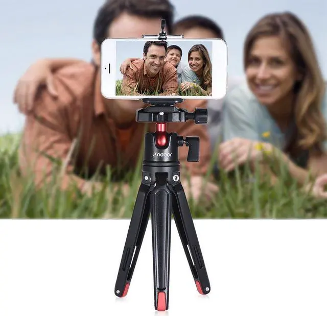Alt view image 2 of 5 - Mini Tabletop Tripod Stand with Ball Head Compatible with Canon Nikon Sony DSLR Mirrorless Camcorder Compatible with iPhone X 8 7 Plus 7s 6s Samsung Huawei Honor 9 Smartphone