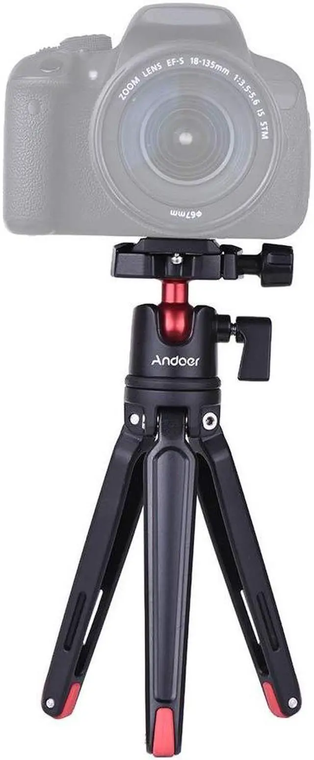 Alt view image 3 of 5 - Mini Tabletop Tripod Stand with Ball Head Compatible with Canon Nikon Sony DSLR Mirrorless Camcorder Compatible with iPhone X 8 7 Plus 7s 6s Samsung Huawei Honor 9 Smartphone