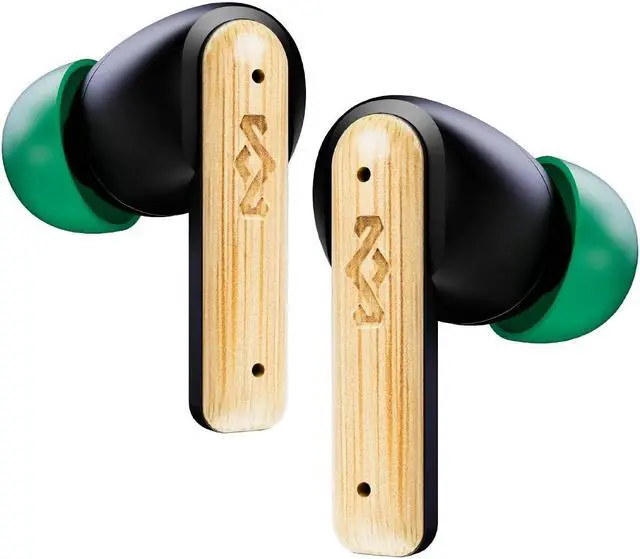 Main image of House of Marley Little Bird True Wireless Earbuds, Touch Controls, Built-in Mic, 24 Hours Playtime with Case, USB-C Quick Charge, Sustainable Materials, Movie and Gaming Mode, Black