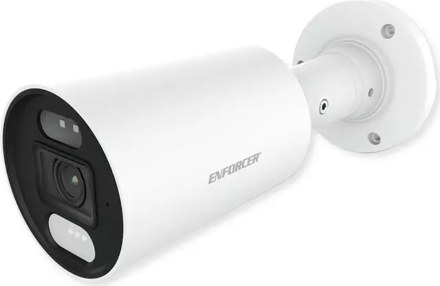 Alt view image 2 of 3 - Seco-Larm EV-N1806-2W4D Enforcer Ultra-Low-Light 8MP Active Deterrence IP Camera, 1/1.8"" CMOS Sensor, 3840x2160 Resolution at 30fps, IP67 Weatherproof, Progressive Scan, 12VDC/PoE, 3DNR, White