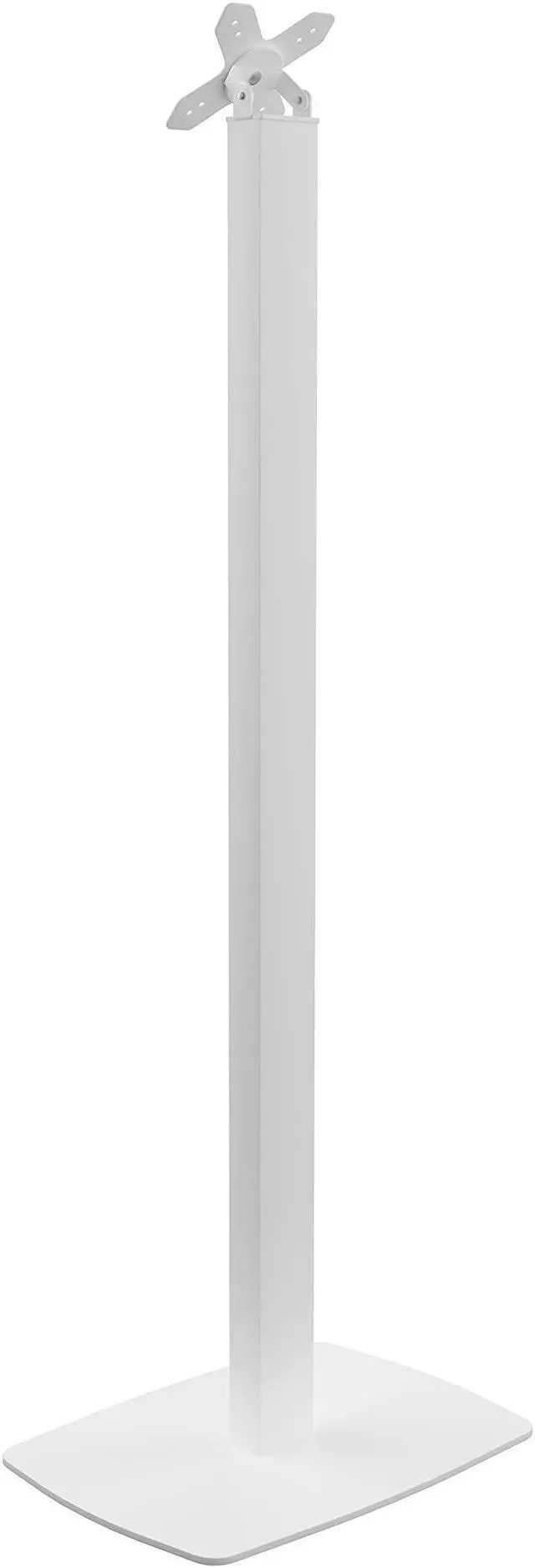 Alt view image 3 of 5 - Metal Pole Floor Stand- CTA Premium Thin Profile Retail & Tradeshow Stand with VESA Plate and Base - Compatible with CTA's Locking Mount (PAD-PARAW) or Any VESA Compatible Mount (ADD-CHKW) - White