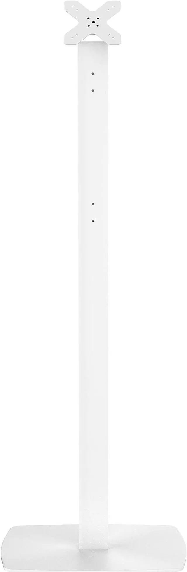Alt view image 2 of 5 - Metal Pole Floor Stand- CTA Premium Thin Profile Retail & Tradeshow Stand with VESA Plate and Base - Compatible with CTA's Locking Mount (PAD-PARAW) or Any VESA Compatible Mount (ADD-CHKW) - White