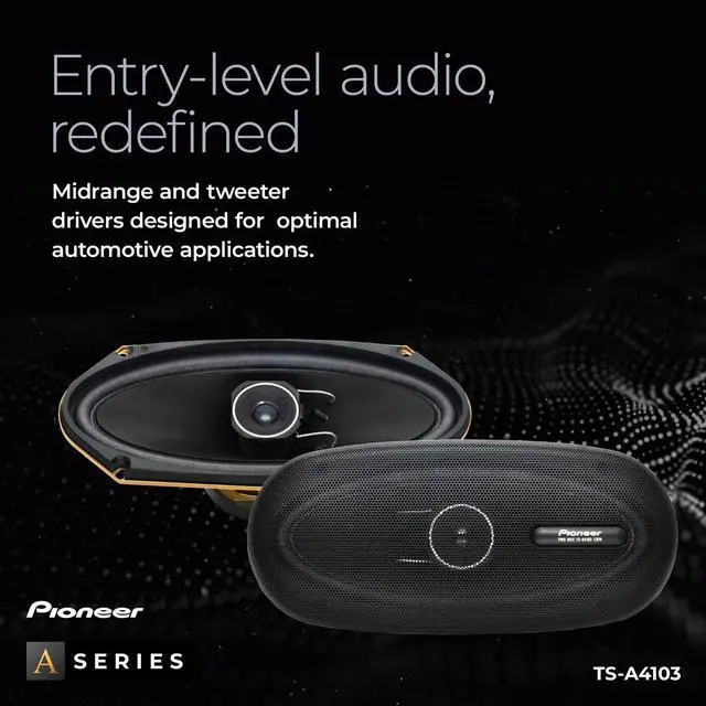 Alt view image 3 of 5 - Pioneer A-Series TS-A4103 4" x 10" 2-Way Speakers (Pair) - 120W Max, Balanced Sound + Smooth Treble, Enhanced Bass, Great Stock Replacement