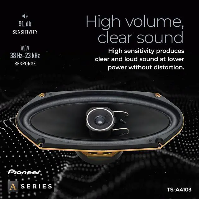 Alt view image 5 of 5 - Pioneer A-Series TS-A4103 4" x 10" 2-Way Speakers (Pair) - 120W Max, Balanced Sound + Smooth Treble, Enhanced Bass, Great Stock Replacement