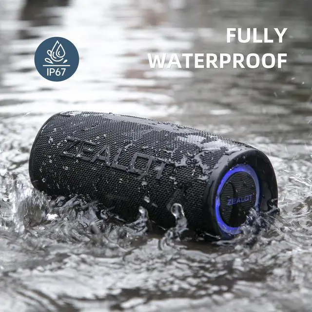 Alt view image 4 of 5 - ZEALOT Wireless Bluetooth Speaker with Deep Bass & Stereo Sound: DSP Audio Chip, IPX7 Waterproof, Prolate Spheroid Design - Great for Garage Rack Grill, Smoker, Truck, RV
