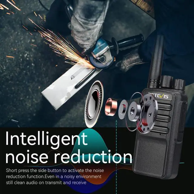 Alt view image 2 of 5 - Retevis NR10 Walkie Talkie Long Range,Noise Canceling Portable FRS Two-Way Radios,with 6 Way Multi Gang Charger,VOX Handsfree,Heavy Duty 2 Way Radio 6 Pack for Daycare Workshop Sawmill Animal Hospital