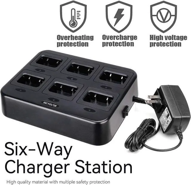 Alt view image 4 of 5 - Retevis NR10 Walkie Talkie Long Range,Noise Canceling Portable FRS Two-Way Radios,with 6 Way Multi Gang Charger,VOX Handsfree,Heavy Duty 2 Way Radio 6 Pack for Daycare Workshop Sawmill Animal Hospital