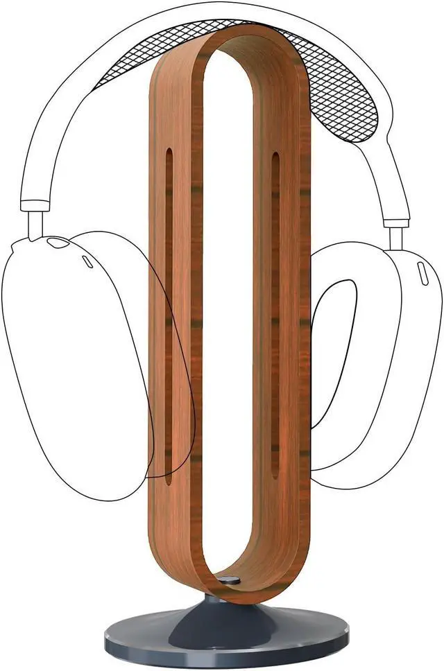 Main image of Geekria Wooden | Aluminum Alloy Headphones Stand for Over-Ear Headphones, Gaming Headset Holder, Desk Display Hanger with Solid Heavy Base Compatible with Sony, Bose, Shure, Jabra, JBL (Walnut)