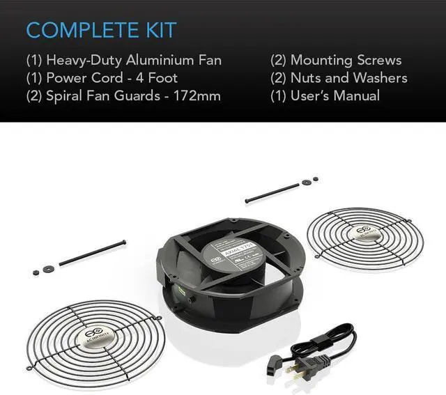 Alt view image 5 of 5 - AC Infinity AXIAL 1751, Muffin Fan, 120V AC 172mm x 150mm x 51mm High Speed, UL-Certified for DIY Cooling Ventilation Exhaust Projects