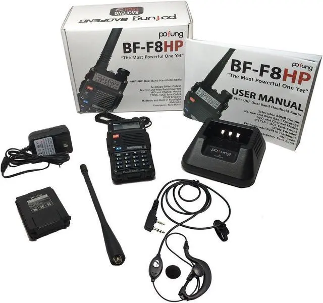 Alt view image 3 of 5 - BAOFENG BF-F8HP (UV-5R 3rd Gen) 8-Watt Dual Band Two-Way Radio (136-174MHz VHF & 400-520MHz UHF) Includes Full Kit with Large Battery