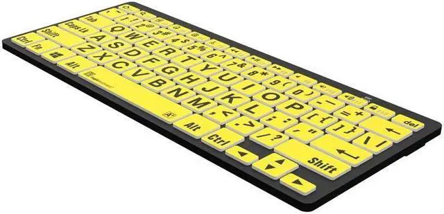Alt view image 2 of 5 - Logickeyboard BT Wireless with Large Print * for Windows PC * Black Letters on Yellow Keys * p/n LKB-LPBY-BTPC-US