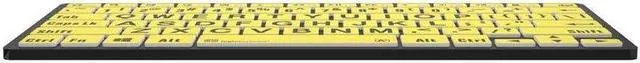 Alt view image 4 of 5 - Logickeyboard BT Wireless with Large Print * for Windows PC * Black Letters on Yellow Keys * p/n LKB-LPBY-BTPC-US