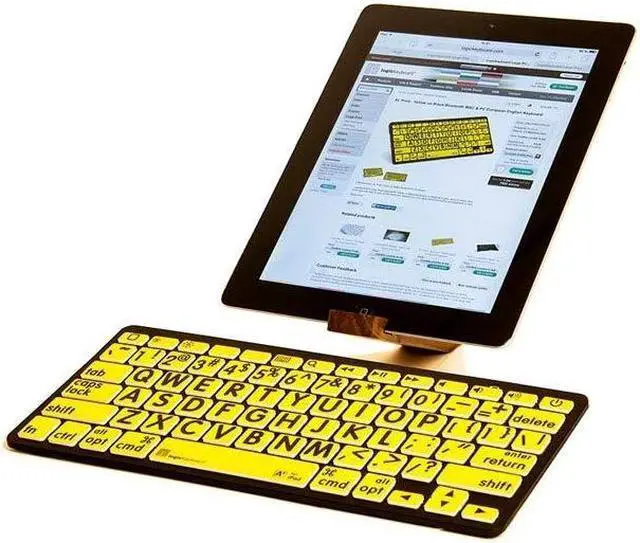 Alt view image 3 of 5 - Logickeyboard BT Wireless with Large Print * for Windows PC * Black Letters on Yellow Keys * p/n LKB-LPBY-BTPC-US