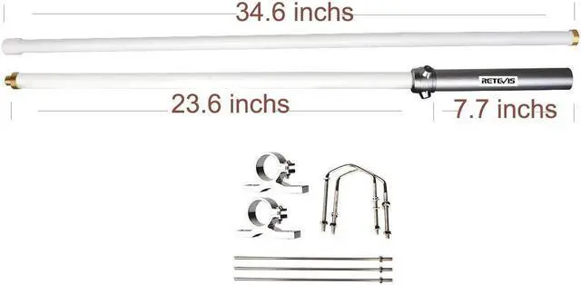 Alt view image 2 of 5 - Retevis 144/430MHz Amateur Dual-Band Base Antenna,2m/70cm 7.2 dBi High Gain Base Antenna, SL16 Connector Repeater Antenna for Retevis RA25 RT95 RT97 RT97P Ham Radio Mobile Transceivers (1 Pack)