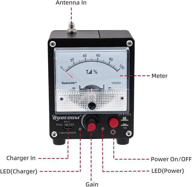 Alt view image 5 of 5 - Mcbazel Surecom SS11 Portable Field Strength Power Test Meter RF Signal Strength Test Meter with Antenna