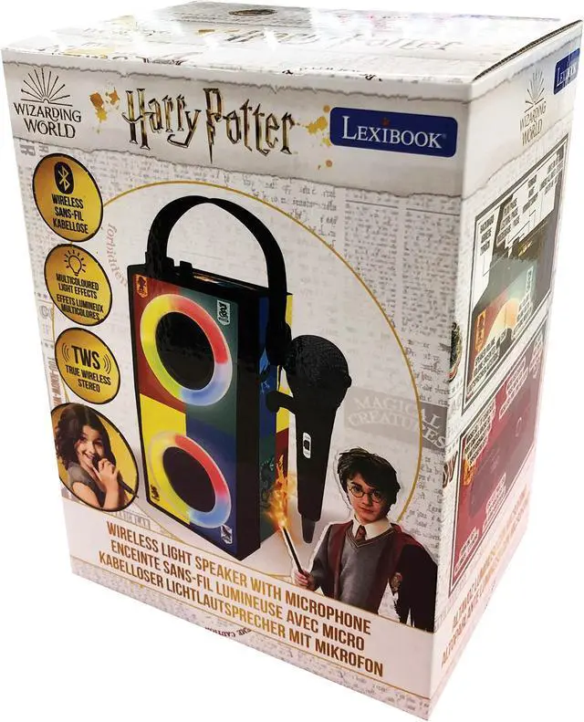 Alt view image 4 of 5 - Lexibook Harry Potter- Portable Bluetooth Light Speaker with Microphone, Light Effects, Karaoke, Wireless, USB, SD Card, Rechargeable Battery, BTP180HPZ