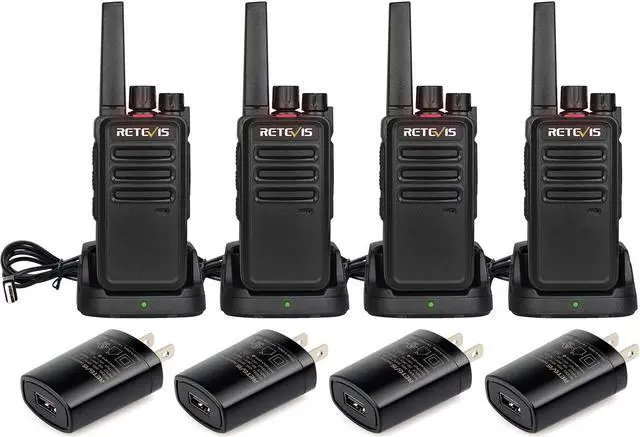 Main image of Retevis RT68 Walkie Talkies for Adults, 2 Way Radios Long Range, Hands Free, 1200mAh Battery, Portable Walkie Talkie Rechargeable with USB Charging Base, for Hunting Road Trip Hiking Family (4 Pack)