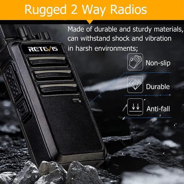 Alt view image 3 of 5 - Retevis RT68 Walkie Talkies for Adults, 2 Way Radios Long Range, Hands Free, 1200mAh Battery, Portable Walkie Talkie Rechargeable with USB Charging Base, for Hunting Road Trip Hiking Family (4 Pack)