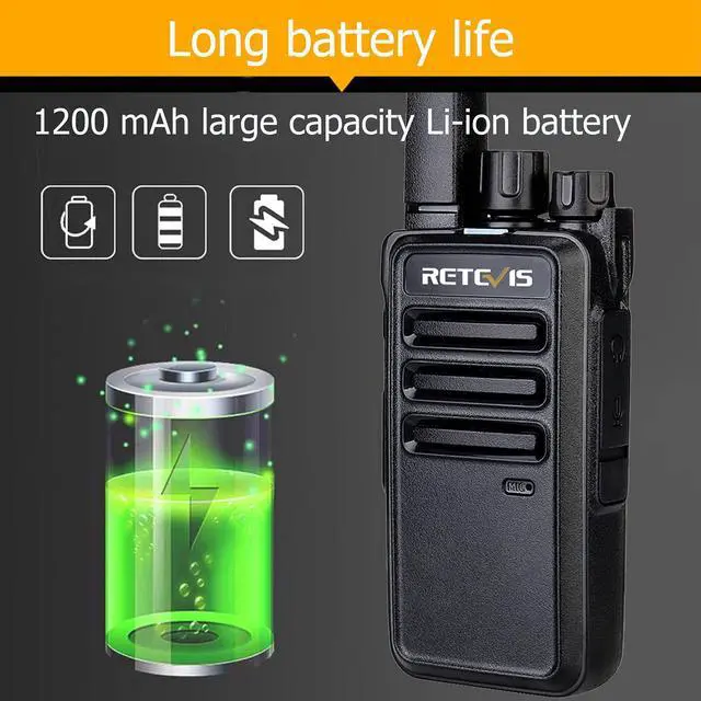 Alt view image 4 of 5 - Retevis RT68 Walkie Talkies for Adults, 2 Way Radios Long Range, Hands Free, 1200mAh Battery, Portable Walkie Talkie Rechargeable with USB Charging Base, for Hunting Road Trip Hiking Family (4 Pack)
