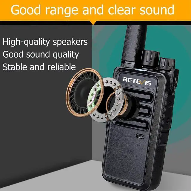 Alt view image 2 of 5 - Retevis RT68 Walkie Talkies for Adults, 2 Way Radios Long Range, Hands Free, 1200mAh Battery, Portable Walkie Talkie Rechargeable with USB Charging Base, for Hunting Road Trip Hiking Family (4 Pack)