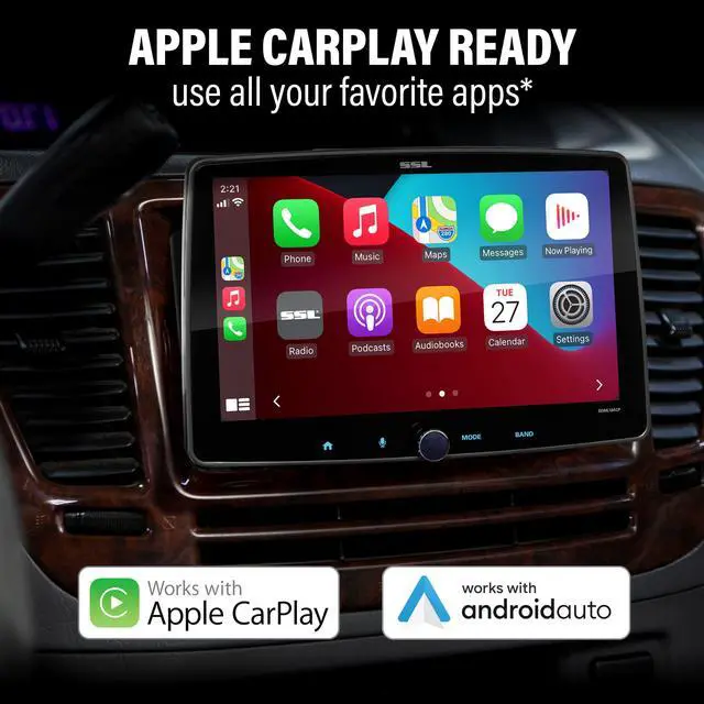 Alt view image 2 of 5 - Sound Storm Laboratories SDML10ACPR Apple CarPlay Android Auto Car Multimedia Player - Single Din Chassis With 10 Inch Capacitive Touchscreen, Bluetooth, No DVD, Rear Camera Included, RGB Illumination