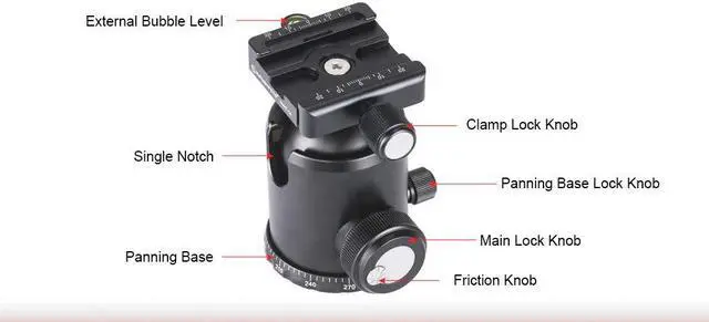 Alt view image 5 of 5 - SUNWAYFOTO FB-52MAC14 52mm Tripod Ball Head Compatible with Arca/RRS/Manfrotto RC2 Sunway