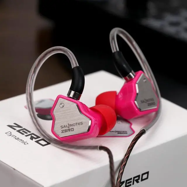 Alt view image 4 of 5 - Linsoul 7Hz Salnotes Zero HiFi 10mm Dynamic Driver in-Ear Earphone IEM with Metal Composite Diaphragm Stainless Steel Faceplate Detachable 2Pin OFC Cable (Rose, with Mic, 3.5mm)