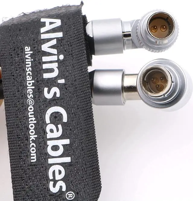 Alt view image 4 of 5 - 3 Pin Right Angle to Rotatable 2 Pin Male Right Angle Power Cable for Teradek Bolt SmallHD Monitor from ARRI Alexa Mini XT 14.8 V Port Alvin's Cables