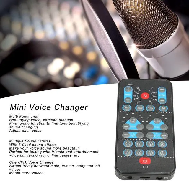 Alt view image 2 of 5 - M10 Mini Voice Changer - Portable Voice Disguiser with 8 Sound Effects, Handheld Adjustable Gaming Voice Changer for Mobile Phone Computer for for