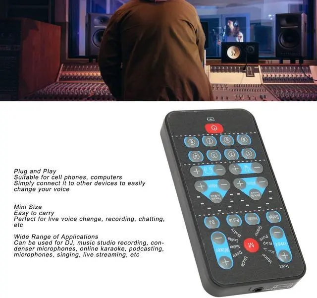 Alt view image 3 of 5 - M10 Mini Voice Changer - Portable Voice Disguiser with 8 Sound Effects, Handheld Adjustable Gaming Voice Changer for Mobile Phone Computer for for