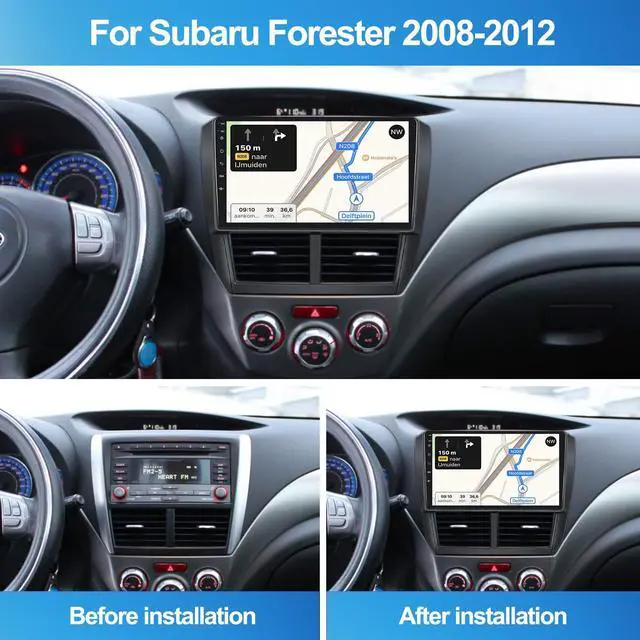 Alt view image 2 of 5 - Android Car Stereo for Subaru Forester Impreza WRX 2008 2009 2010 2011 2012, Wireless Carplay Android Auto, 9" Touchscreen Radio Bluetooth, GPSNavigation, Hi-Fi, EQ, WiFi, FM/RDS, Backup Camera + MIC