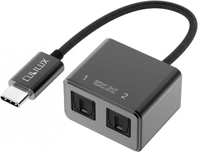 Main image of Cubilux USB C to Dual SPDIF Adapter [192KHz/24bit DAC] for MacBook Mac iMac, Laptop, Computer, PC, Type C to Double TOSLINK Optical Audio Splitter