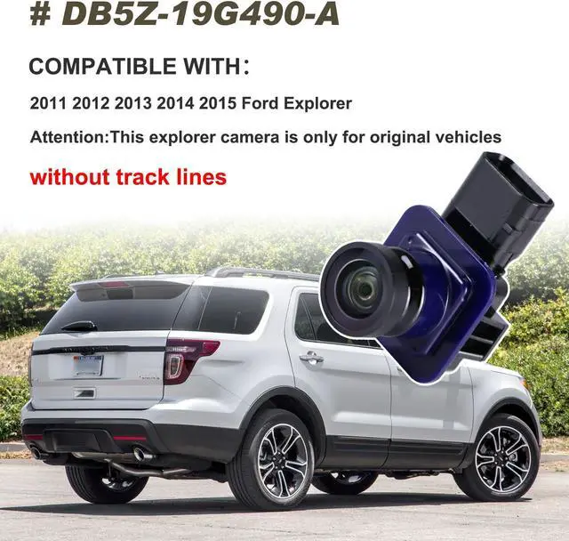 Alt view image 2 of 5 - Dngbymx Backup Camera Compatible with Ford Explorer 2011 2012 2013 2014 2015 Rear View Without White Track line Replace# DB5Z-19G490-A BB5Z-19G490-A